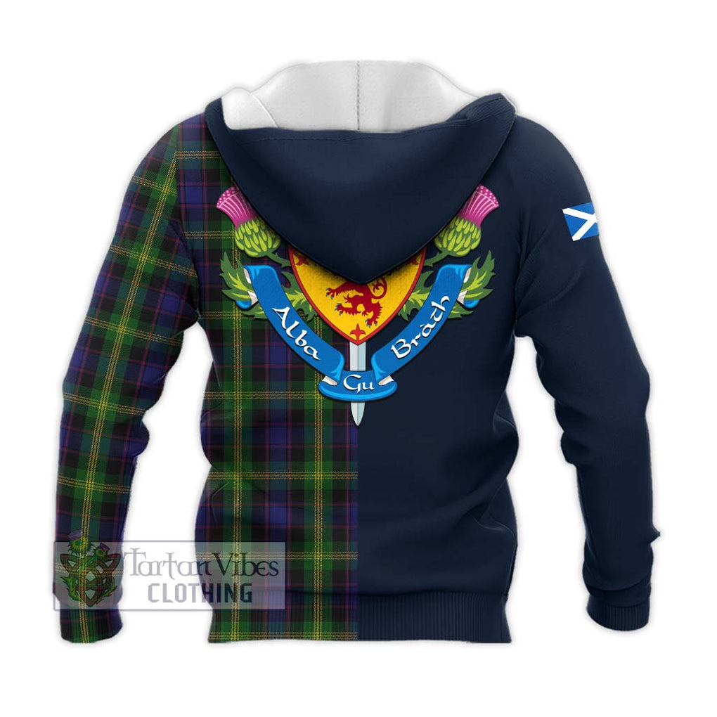 Tartan Vibes Clothing Watson Tartan Knitted Hoodie with Scottish Lion Royal Arm Half Style