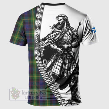 Watson Tartan Clan Crest T-Shirt with Highlander Warrior Celtic Style