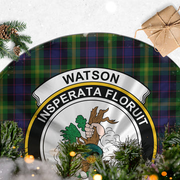 Watson Tartan Christmas Tree Skirt with Family Crest