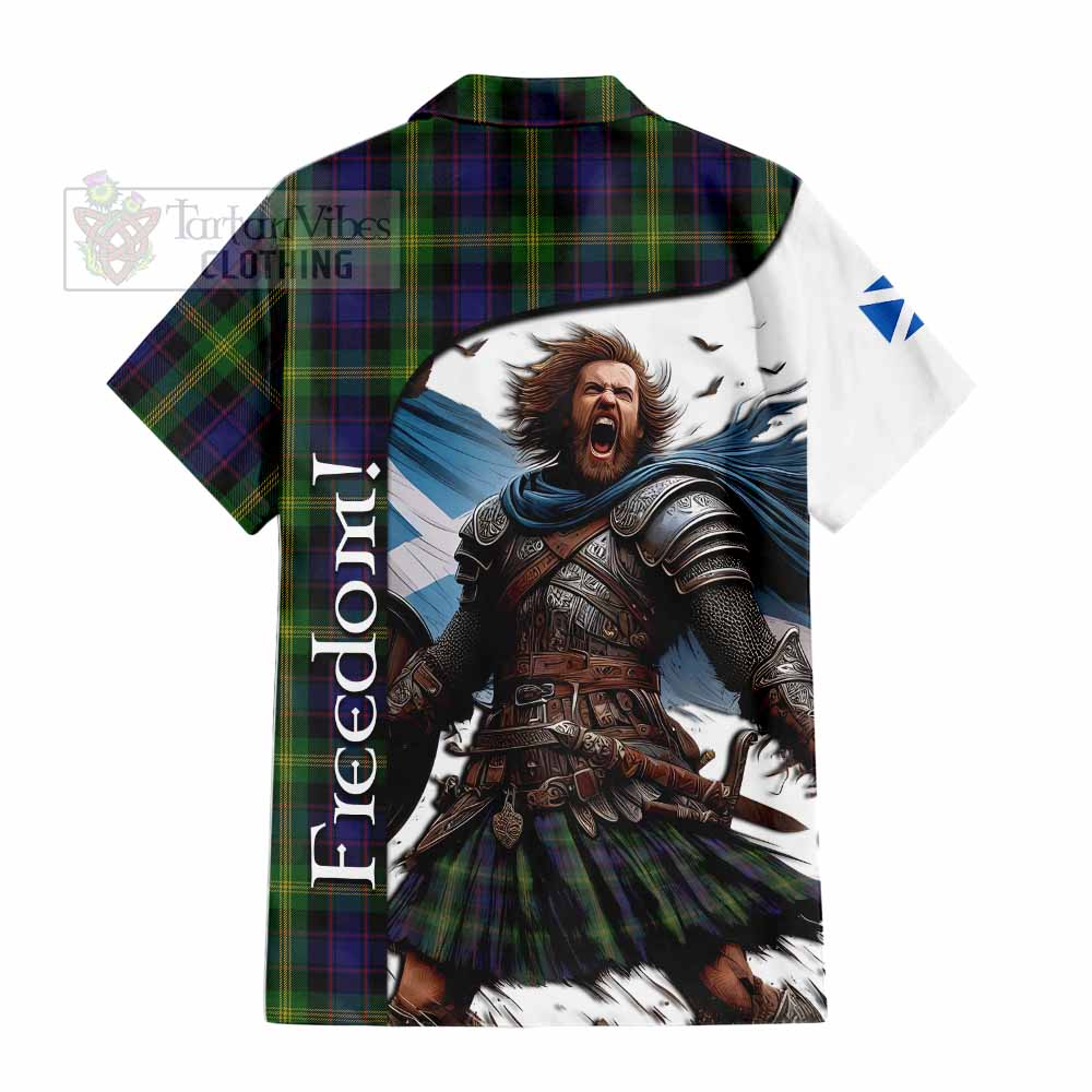 Tartan Vibes Clothing Watson Crest Tartan Short Sleeve Button Shirt Inspired by the Freedom of Scottish Warrior