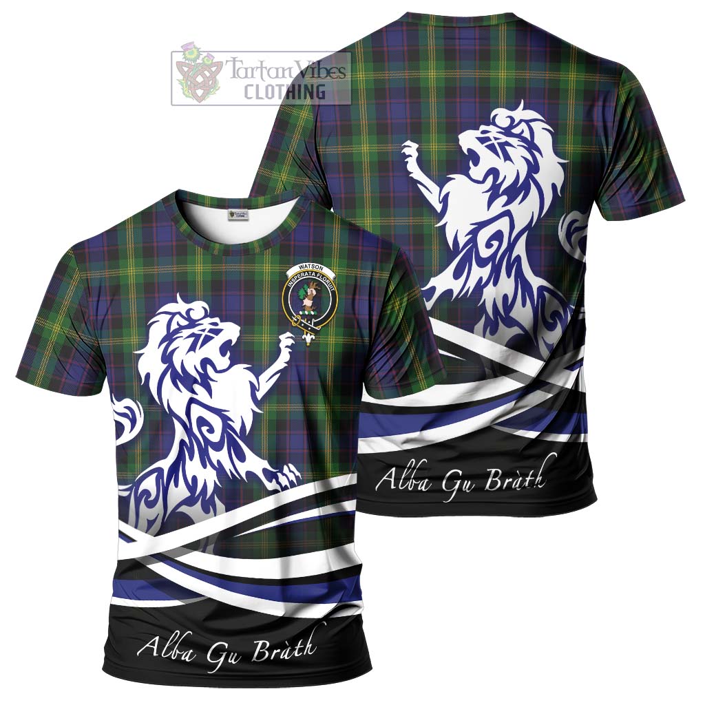 Tartan Vibes Clothing Watson Tartan Cotton T-shirt with Alba Gu Brath Regal Lion Emblem