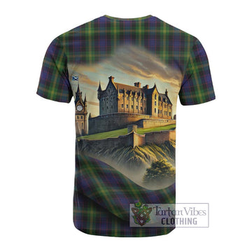 Watson Tartan Family Crest Cotton T-shirt with Scottish Ancient Castle Style - Tartan Vibes Clothing