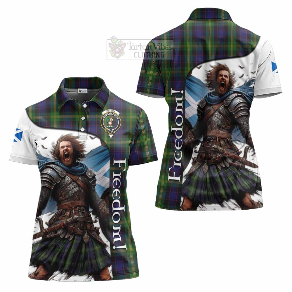 Tartan Vibes Clothing Watson Crest Tartan Women's Polo Shirt Inspired by the Freedom of Scottish Warrior