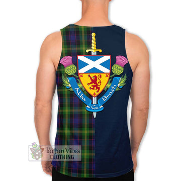 Watson Tartan Men's Tank Top Alba with Scottish Lion Royal Arm Half Style