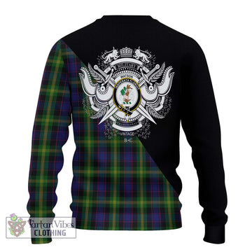 Watson Tartan Ugly Sweater with Family Crest and Military Logo Style