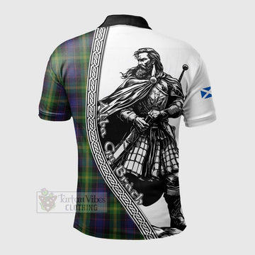 Watson Tartan Clan Crest Polo Shirt with Highlander Warrior Celtic Style