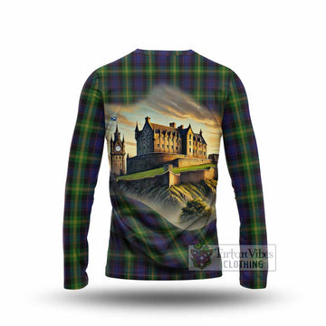Watson Tartan Family Crest Long Sleeve T-Shirt with Scottish Ancient Castle Style - Tartan Vibes Clothing