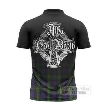 Watson Tartan Zipper Polo Shirt Featuring Alba Gu Brath Family Crest Celtic Inspired