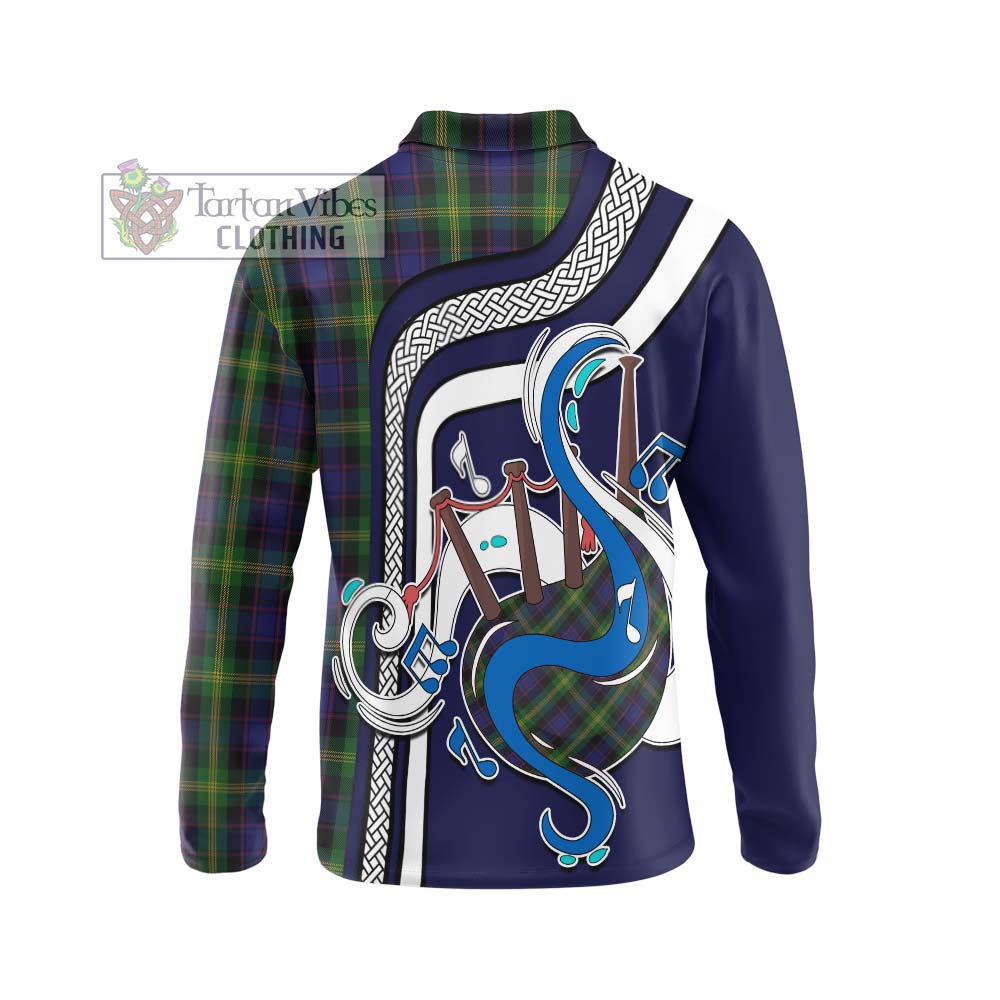 Tartan Vibes Clothing Watson Tartan Long Sleeve Polo Shirt with Epic Bagpipe Style