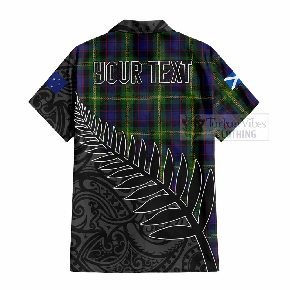 Tartan Vibes Clothing Watson Crest Tartan Short Sleeve Button Shirt with New Zealand Silver Fern Half Style