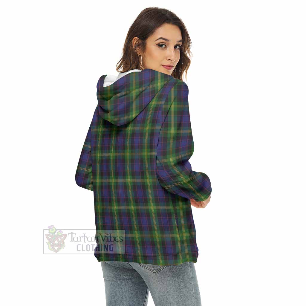Watson Tartan Women's Borg Fleece Hoodie with Half Zip with Family Crest - Tartan Vibes Clothing
