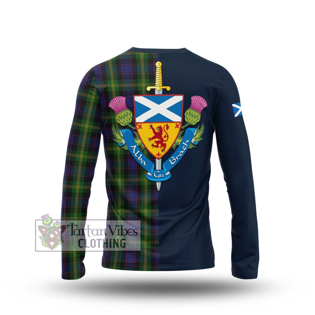 Watson Tartan Long Sleeve T-Shirt Alba with Scottish Lion Royal Arm Half Style - Tartan Vibes Clothing