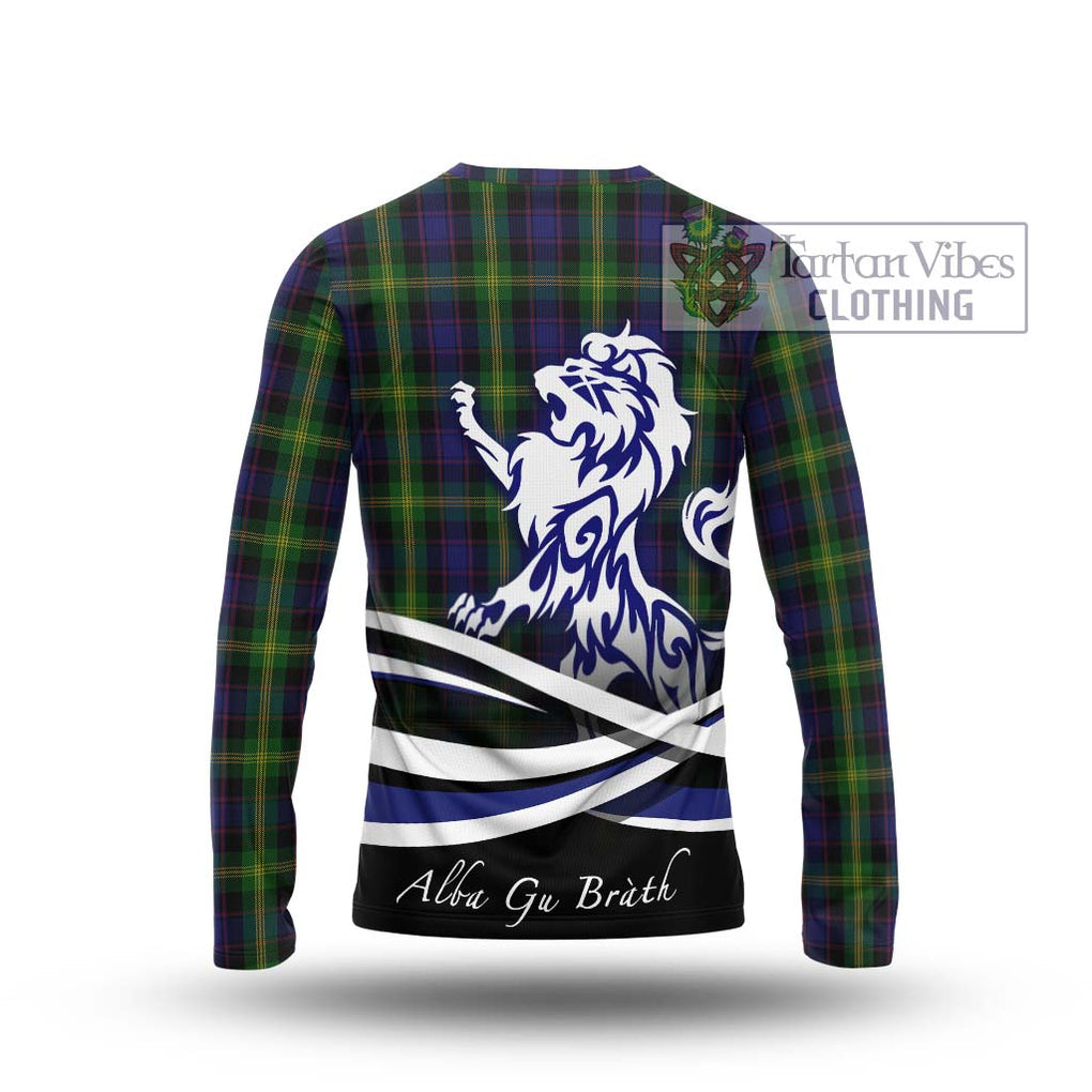 Watson Tartan Long Sleeve T-Shirt with Alba Gu Brath Regal Lion Emblem - Tartanvibesclothing Shop