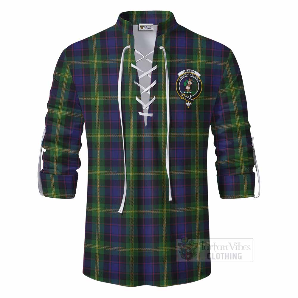 Tartan Vibes Clothing Watson Tartan Ghillie Kilt Shirt with Family Crest DNA In Me Style