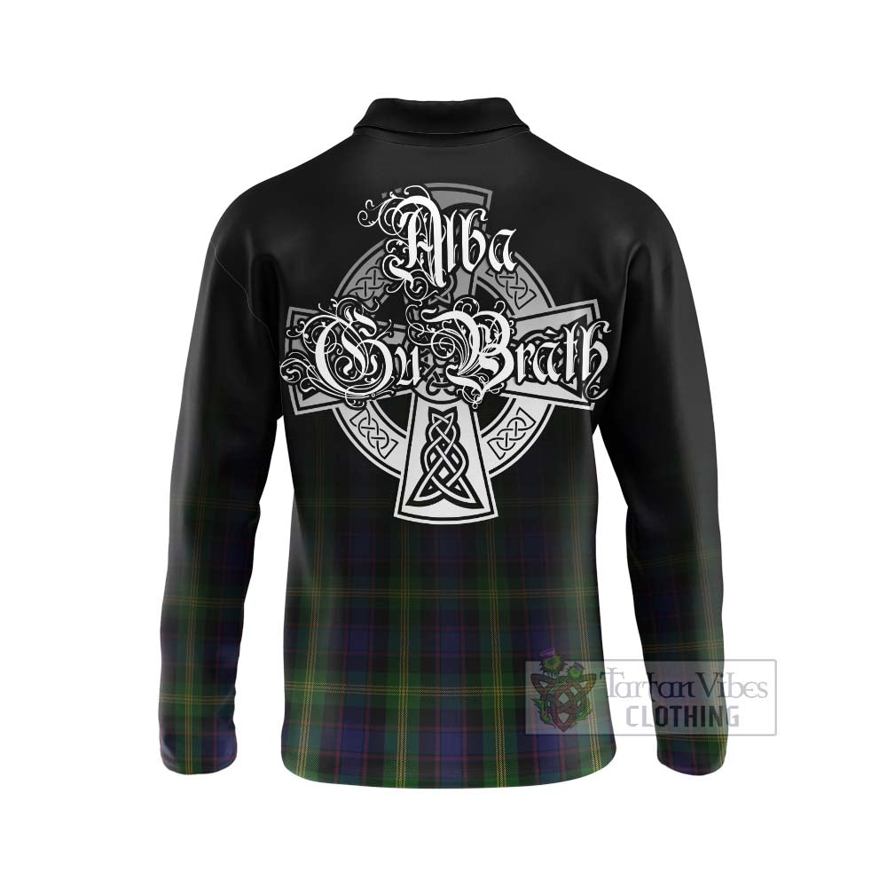 Tartan Vibes Clothing Watson Tartan Long Sleeve Polo Shirt Featuring Alba Gu Brath Family Crest Celtic Inspired