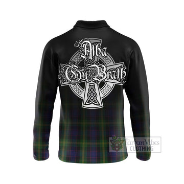 Watson Tartan Long Sleeve Polo Shirt Featuring Alba Gu Brath Family Crest Celtic Inspired