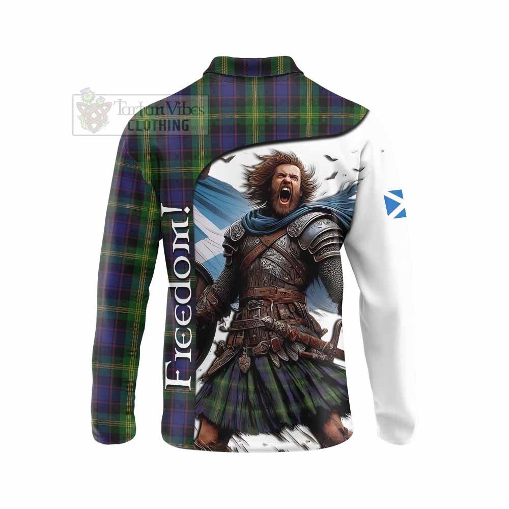 Tartan Vibes Clothing Watson Crest Tartan Long Sleeve Polo Shirt Inspired by the Freedom of Scottish Warrior