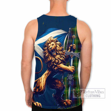 Watson Tartan Family Crest Men's Tank Top with Scottish Majestic Lion