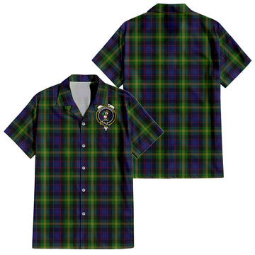 Watson Tartan Short Sleeve Button Down Shirt with Family Crest