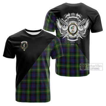 Watson Tartan Cotton T-shirt with Family Crest and Military Logo Style