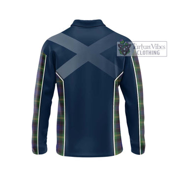 Watson Tartan Long Sleeve Polo Shirt with Family Crest and Lion Rampant Vibes Sport Style