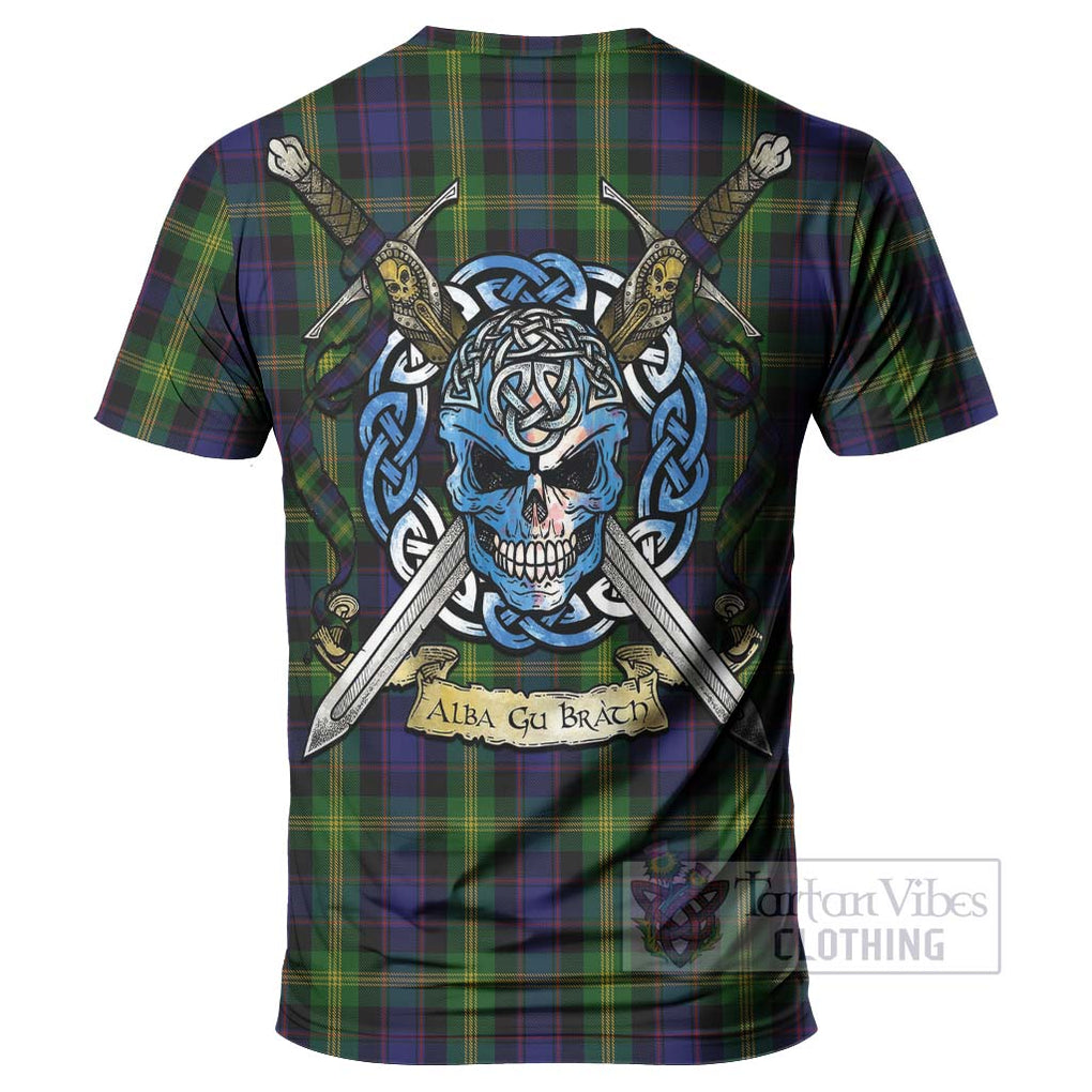 Tartan Vibes Clothing Watson Tartan T-Shirt with Family Crest Celtic Skull Style