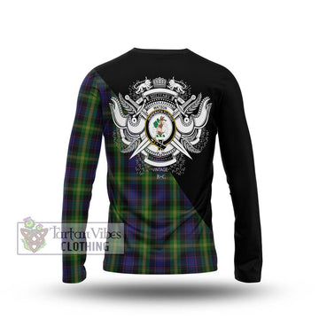 Watson Tartan Long Sleeve T-Shirt with Family Crest and Military Logo Style