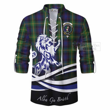 Watson Tartan Ghillie Kilt Shirt with Alba Gu Brath Regal Lion Emblem