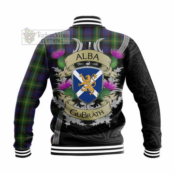 Watson Tartan Family Crest Baseball Jacket Lion Rampant Royal Thistle Shield Celtic Inspired - Tartan Vibes Clothing