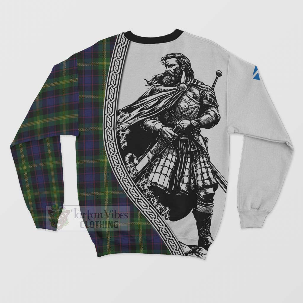 Tartan Vibes Clothing Watson Tartan Clan Crest Sweatshirt with Highlander Warrior Celtic Style