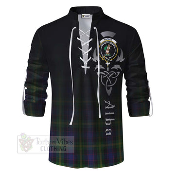 Watson Tartan Ghillie Kilt Shirt Featuring Alba Gu Brath Family Crest Celtic Inspired