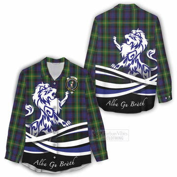 Watson Tartan Women's Casual Shirt with Alba Gu Brath Regal Lion Emblem