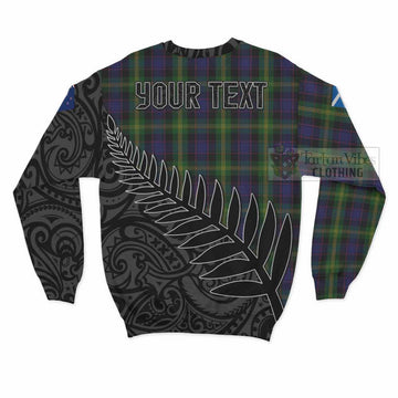 Watson Crest Tartan Sweatshirt with New Zealand Silver Fern Half Style