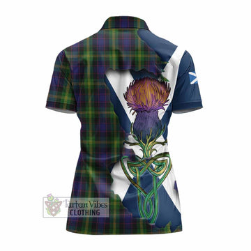 Watson Tartan Family Crest Women's Polo Shirt Scottish Thistle Celtic Inspired - Tartan Vibes Clothing