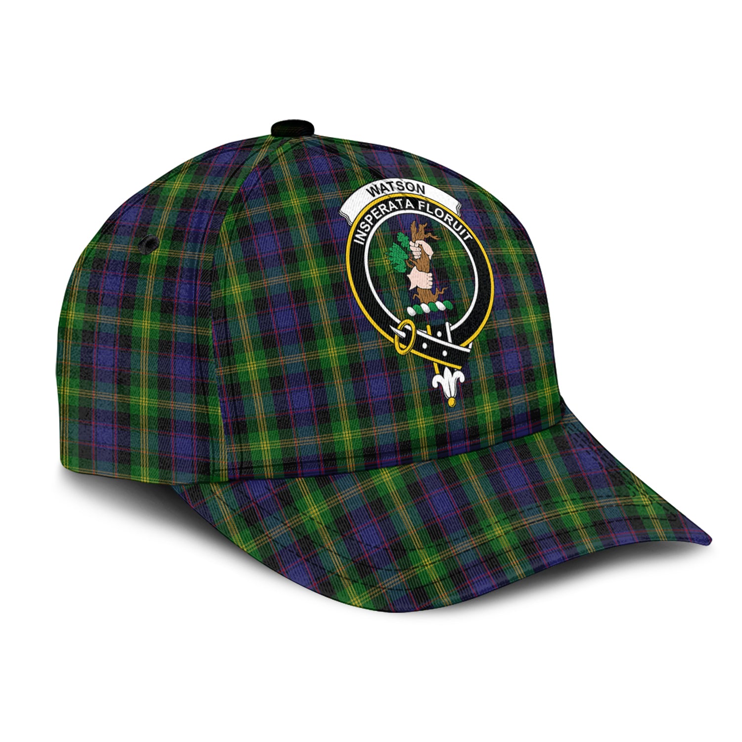 Watson Tartan Classic Cap with Family Crest - Tartan Vibes Clothing