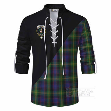 Watson Tartan Ghillie Kilt Shirt with Family Crest and Military Logo Style