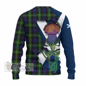 Watson Tartan Family Crest Knitted Sweater Scottish Thistle Celtic Inspired - Tartan Vibes Clothing