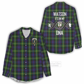 Watson Tartan Women's Casual Shirt with Family Crest DNA In Me Style