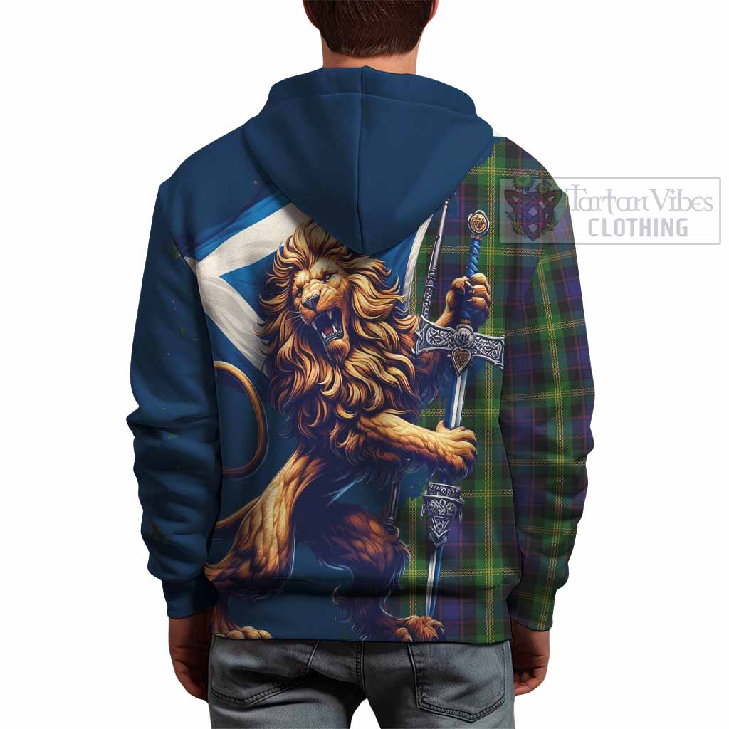 Tartan Vibes Clothing Watson Tartan Family Crest Hoodie with Scottish Majestic Lion