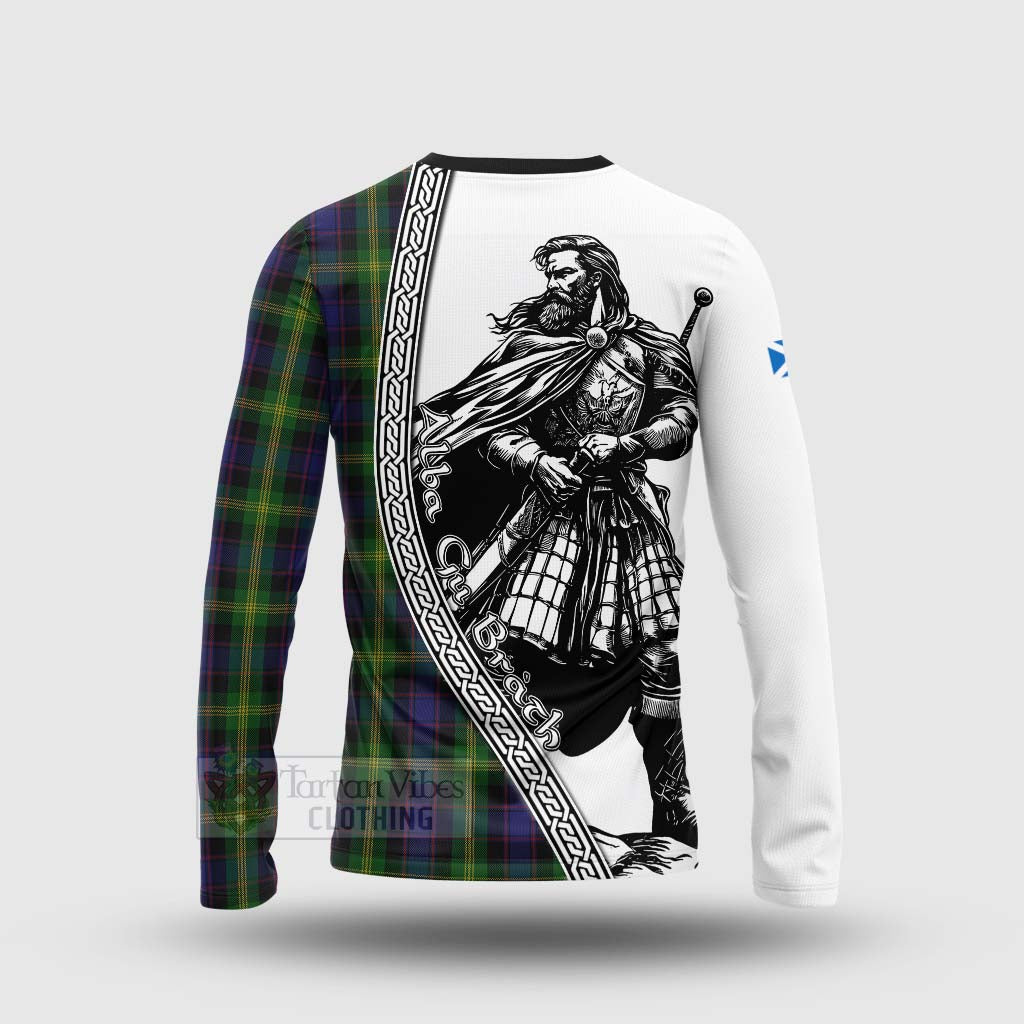 Tartan Vibes Clothing Watson Tartan Clan Crest Long Sleeve T-Shirt with Highlander Warrior Celtic Style