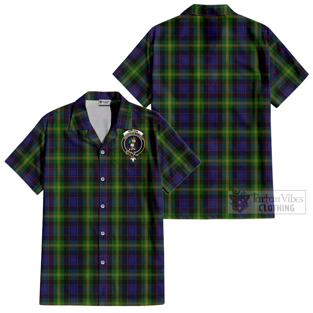 Watson Tartan Cotton Hawaiian Shirt with Family Crest - Tartan Vibes Clothing
