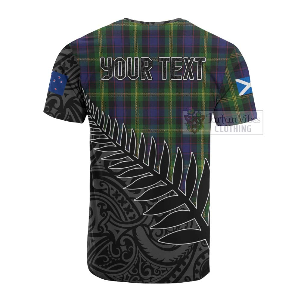 Tartan Vibes Clothing Watson Crest Tartan Cotton T-shirt with New Zealand Silver Fern Half Style