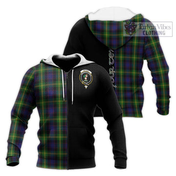 Watson Tartan Knitted Hoodie with Family Crest and Half Of Me Style