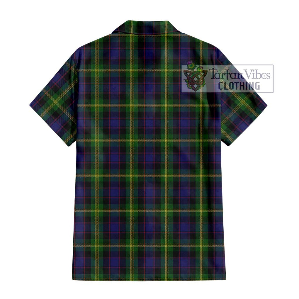 Watson Tartan Short Sleeve Button Shirt with Family Crest DNA In Me Style - Tartanvibesclothing Shop