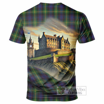 Watson Tartan Family Crest T-Shirt with Scottish Ancient Castle Style - Tartan Vibes Clothing