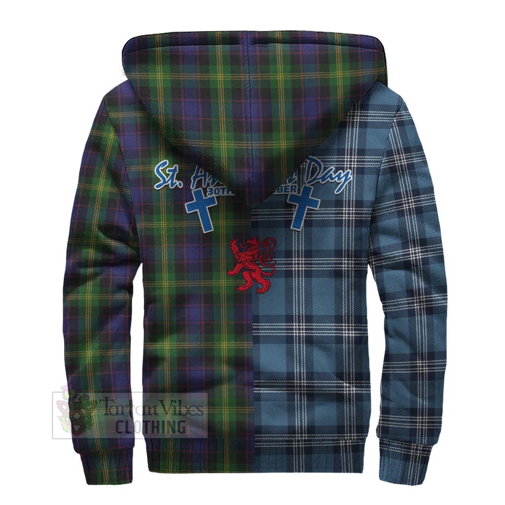 Tartan Vibes Clothing Watson Tartan Sherpa Hoodie Happy St. Andrew's Day Half Tartan Style