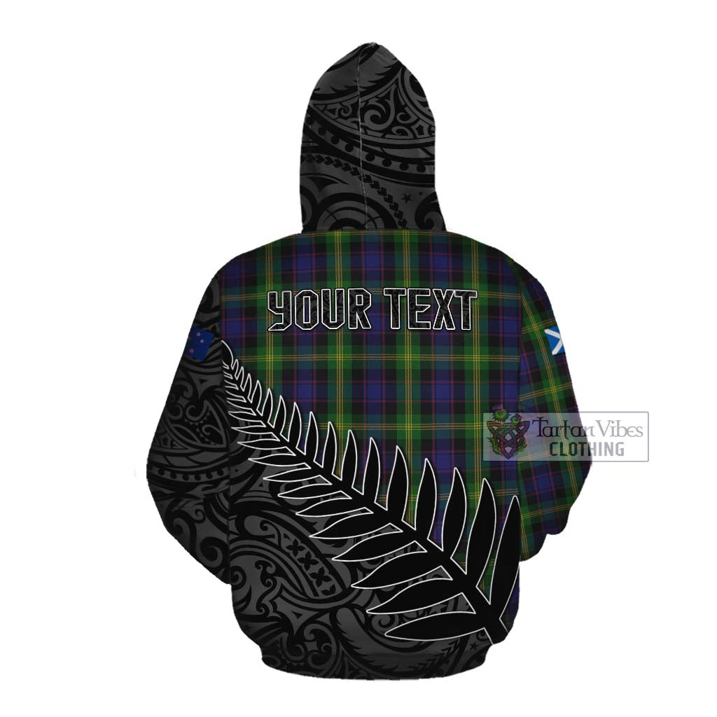 Tartan Vibes Clothing Watson Crest Tartan Cotton Hoodie with New Zealand Silver Fern Half Style