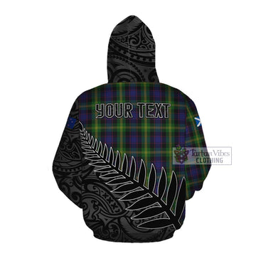 Watson Crest Tartan Cotton Hoodie with New Zealand Silver Fern Half Style