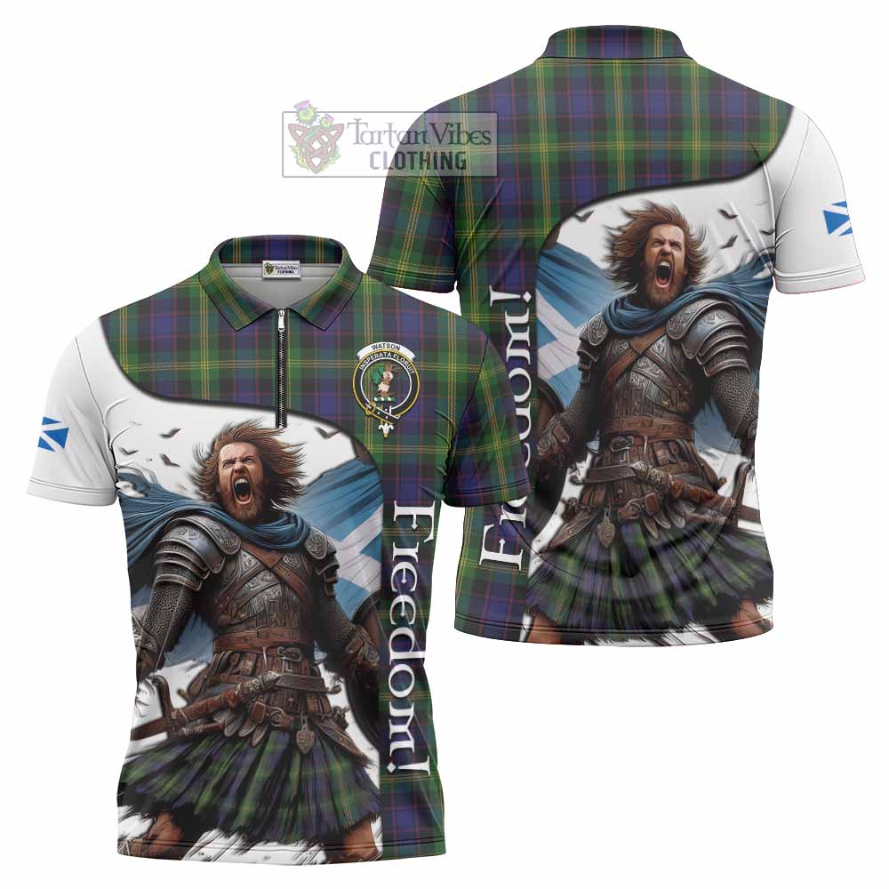 Tartan Vibes Clothing Watson Crest Tartan Zipper Polo Shirt Inspired by the Freedom of Scottish Warrior