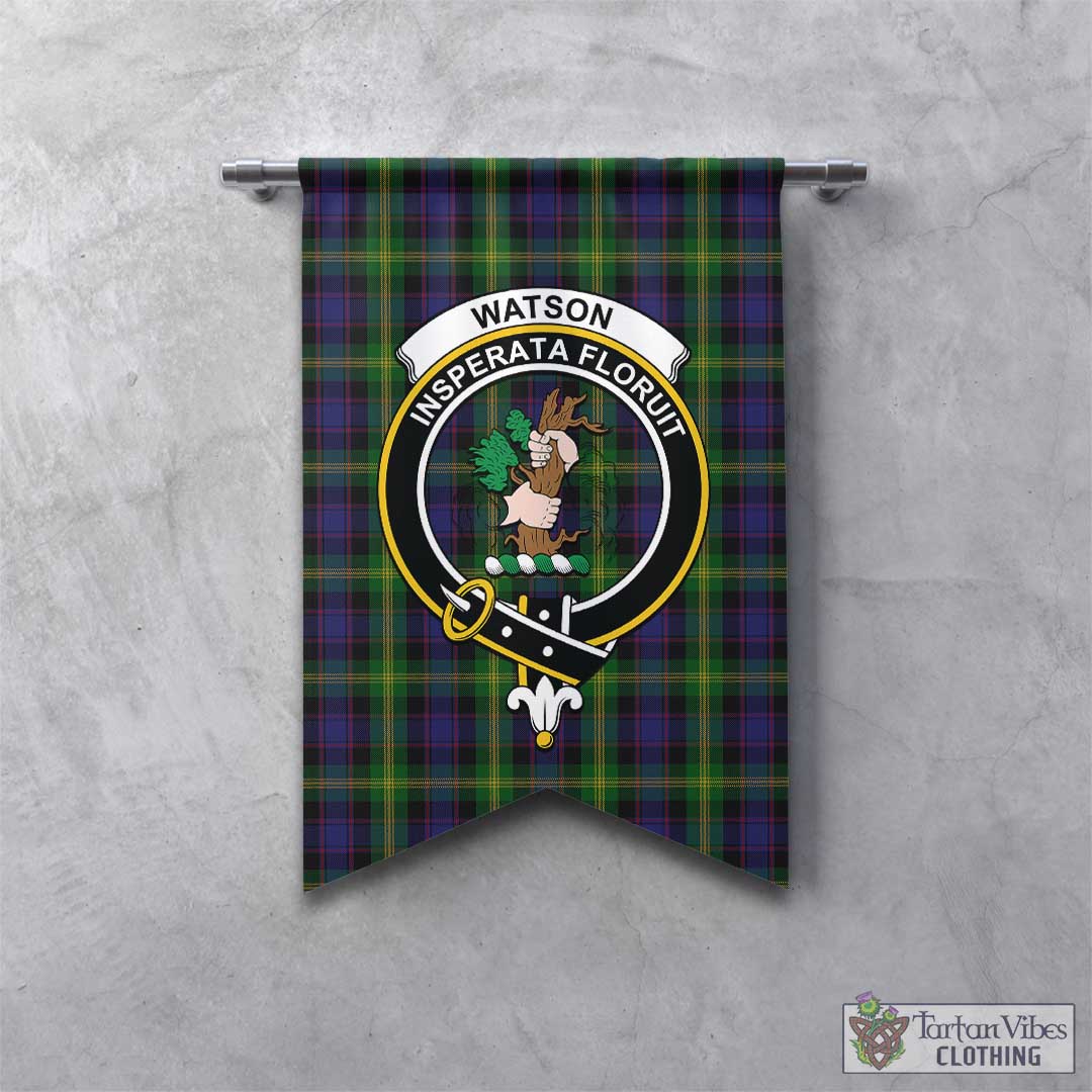 Tartan Vibes Clothing Watson Tartan Gonfalon, Tartan Banner with Family Crest